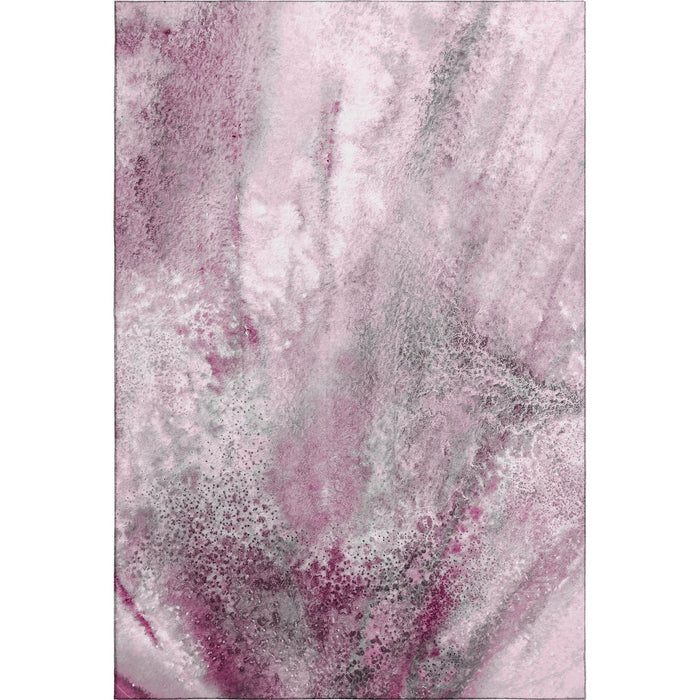 5' X 8' Abstract Washable Area Rug With UV Protection (646794) - Pink / Ivory
