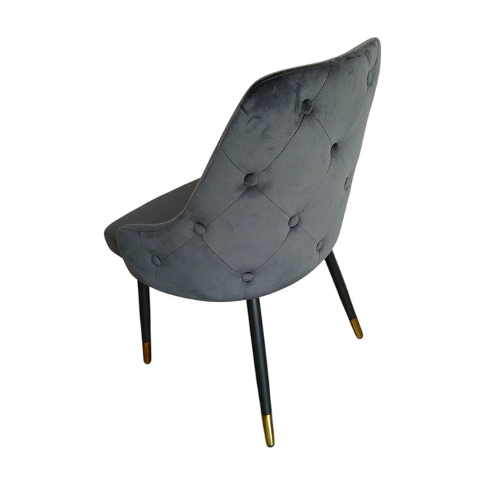 Upholstered Dining Side Chairs (Set of 2) - Gray / Black