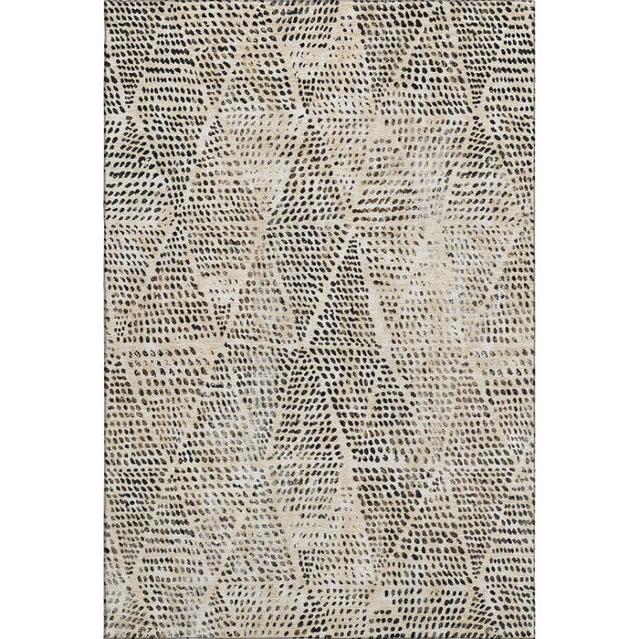 10' X 14' Diamond Washable Area Rug With UV Protection (650560) - Beige / Ivory