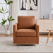 Giga modern upholstered square swivel accent chair with plush fabric, 360-degree rotation, and stylish design for living room decor.