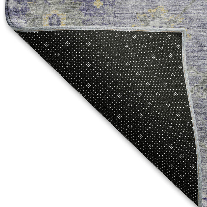 10' X 14' Oriental Washable Area Rug With UV Protection (693276) - Lavender / Gold / Ivory