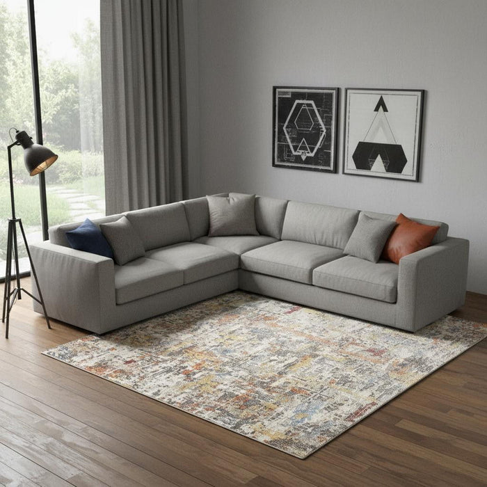 10' X 14' Abstract Hand Woven Area Rug (722113) - Blue / Ivory