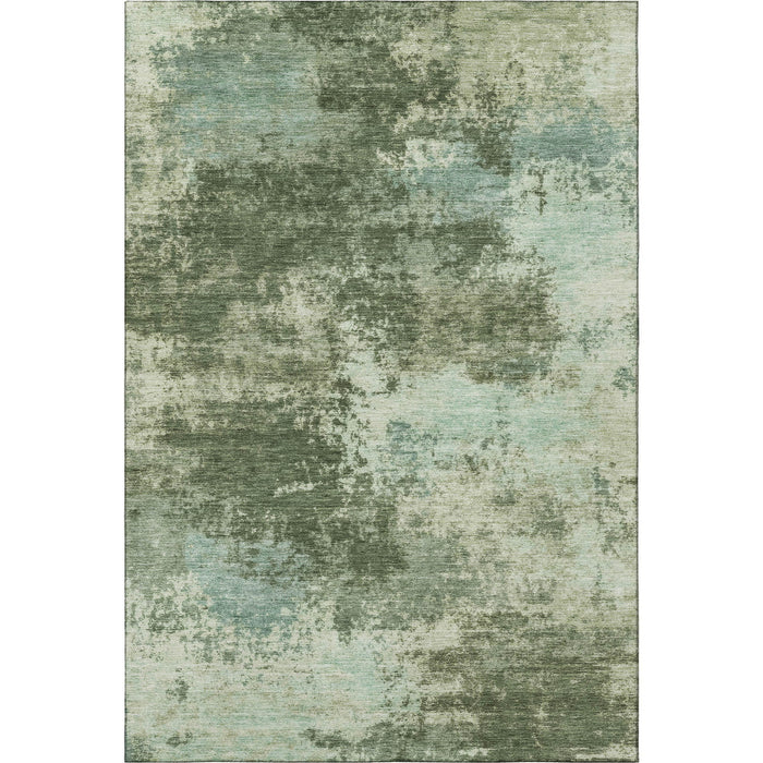 10' X 14' Abstract Washable Area Rug With UV Protection (716887) - Sage / Fern Green