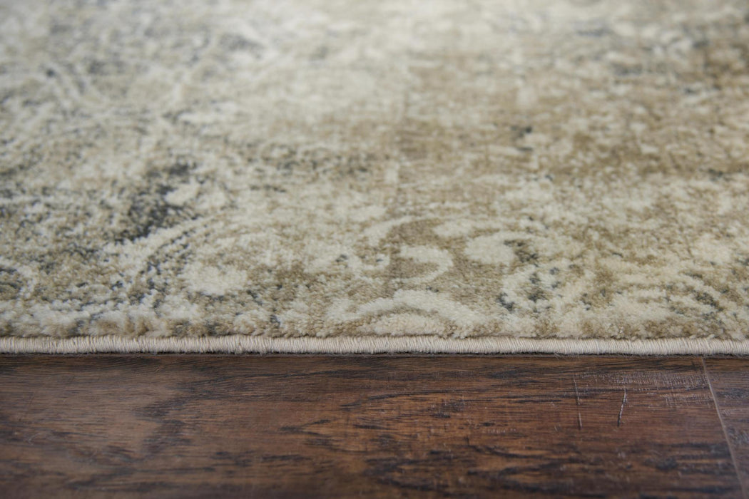 8' X 10' New Zealand Lambs Wool Damask Hand Carved Handmade Area Rug (747485) - Beige / Natural