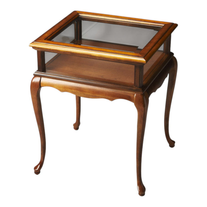 Glass End Table - Brown And Clear