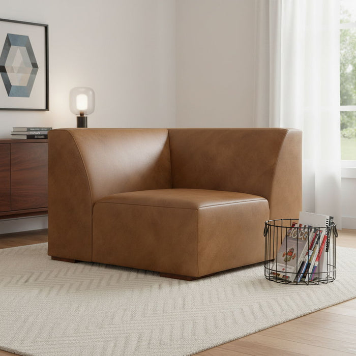 38" Leather Modular Sofa - Brown