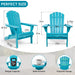 Turquoise blue Giga lounge patio armchair for garden outdoor use, folding embossed Adirondack chair with a comfortable seat