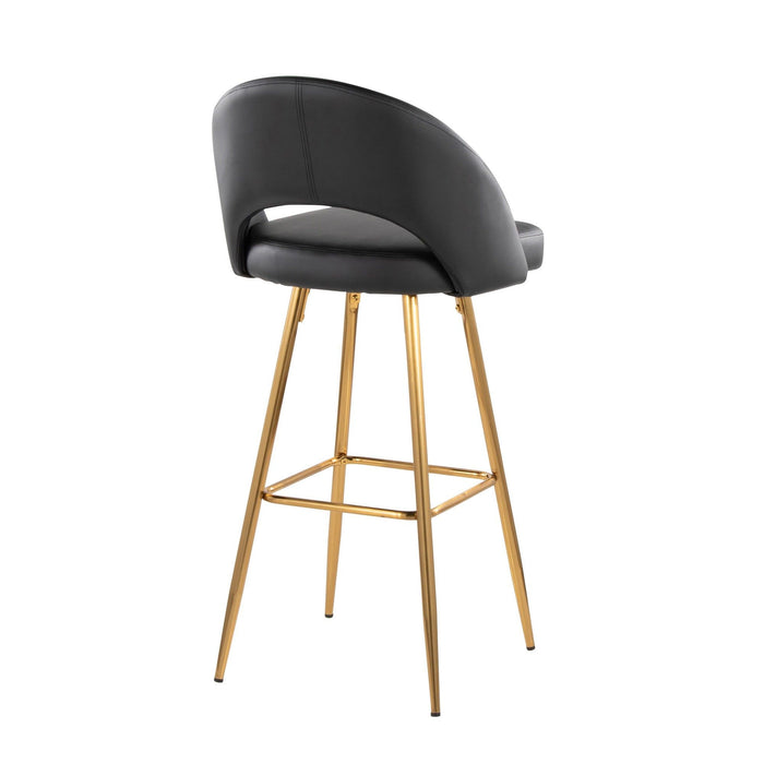 Renee - Upholstered Fixed-Height Barstool (Set of 2) - Gold Base