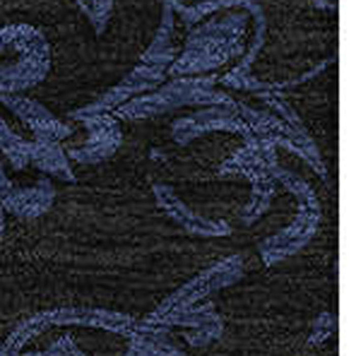 9' X 12' Medallion Washable Area Rug With UV Protection - Blue / Charcoal