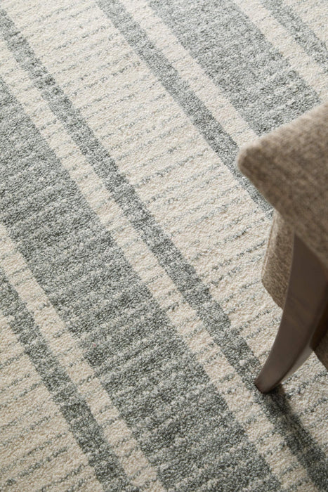 9' X 13' Wool Striped Hand Tufted Area Rug (744421) - Gray / White