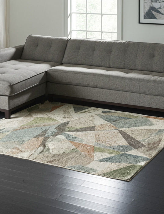 10' X 13' Bohemian Checke Area Rug - Ivory