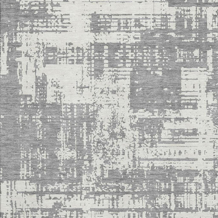 10' X 14' Abstract Washable Area Rug With UV Protection (671144) - Gray / Ivory