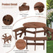 Giga 6-person circular outdoor wooden picnic table with three built-in benches, suitable for patio, backyard, or garden dining.