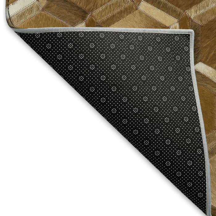 10' X 14' Geometric Washable Area Rug With UV Protection (644640) - Brown / Ivory / Beige
