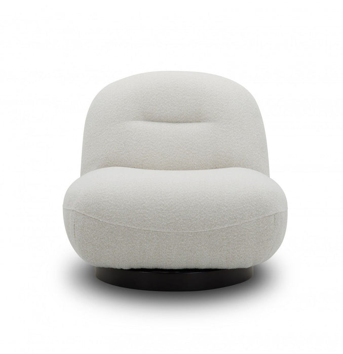 Fabric Swivel Lounge Chair - Cream