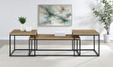 Straden 3-piece engineered wood coffee table set in mango and black by CoasterEveryday