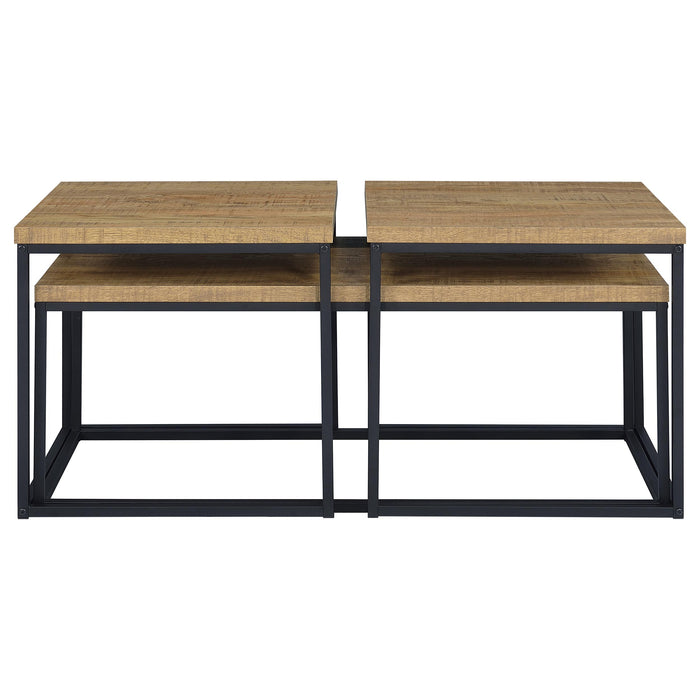 Straden 3-piece engineered wood coffee table set by CoasterEveryday in mango and black finish