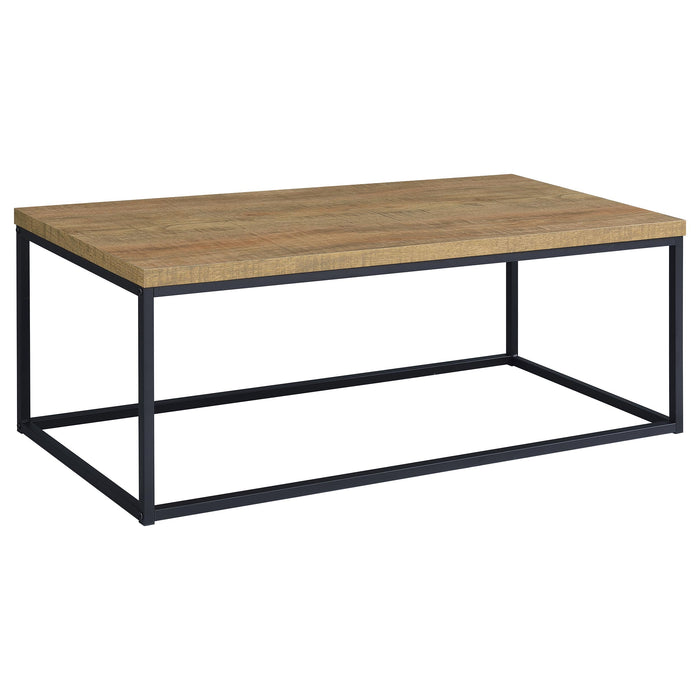 CoasterEveryday Straden 3-piece engineered wood coffee table set in mango and black tones