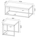 Straden 3-piece engineered wood coffee table set by CoasterEveryday in mango and black finish