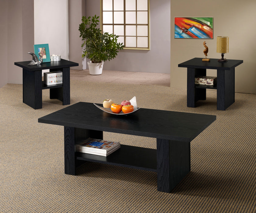 Rodez 3-piece Engineered Wood Coffee Table Set Black