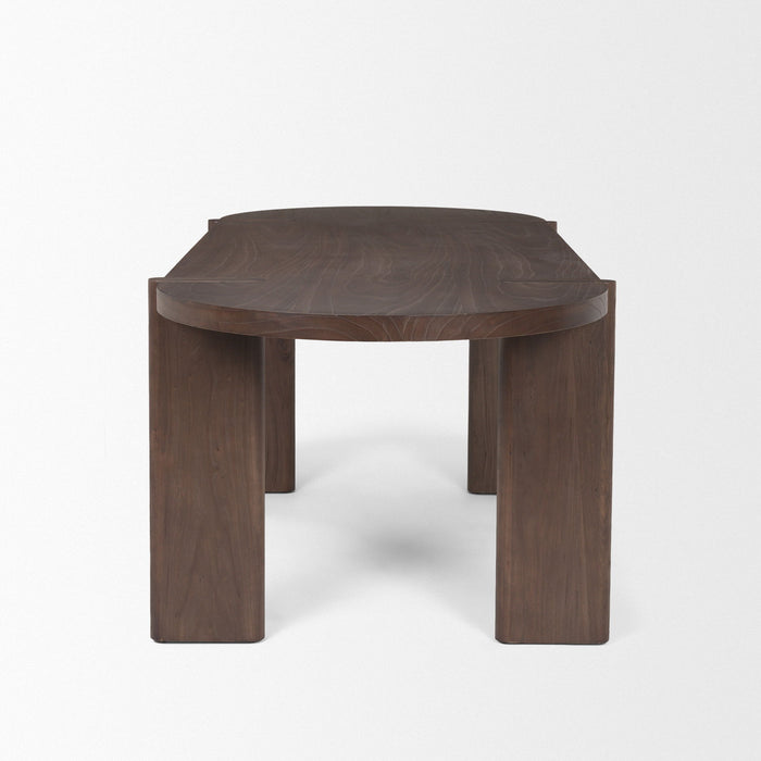 91" Wood Oval Dining Room Table - Brown