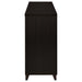 Lewes 4-piece 60-inch TV entertainment center in cappuccino wood finish, with shelves and cabinets, by CoasterEssence.