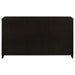 Lewes 4-piece 60-inch Cappuccino TV entertainment center by CoasterEssence, featuring shelves and compartments for media storage.