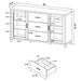 CoasterEssence Lewes 4-piece 60-inch TV entertainment center in cappuccino wood finish, showcasing storage compartments and open shelves.