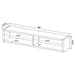CoasterEssence Lewes 4-piece 60-inch TV entertainment center in cappuccino finish, featuring open shelves and storage cabinets.