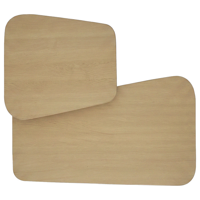 Lester 2-Piece Rounded Pedestal Nesting Coffee Table Set Honey Oak