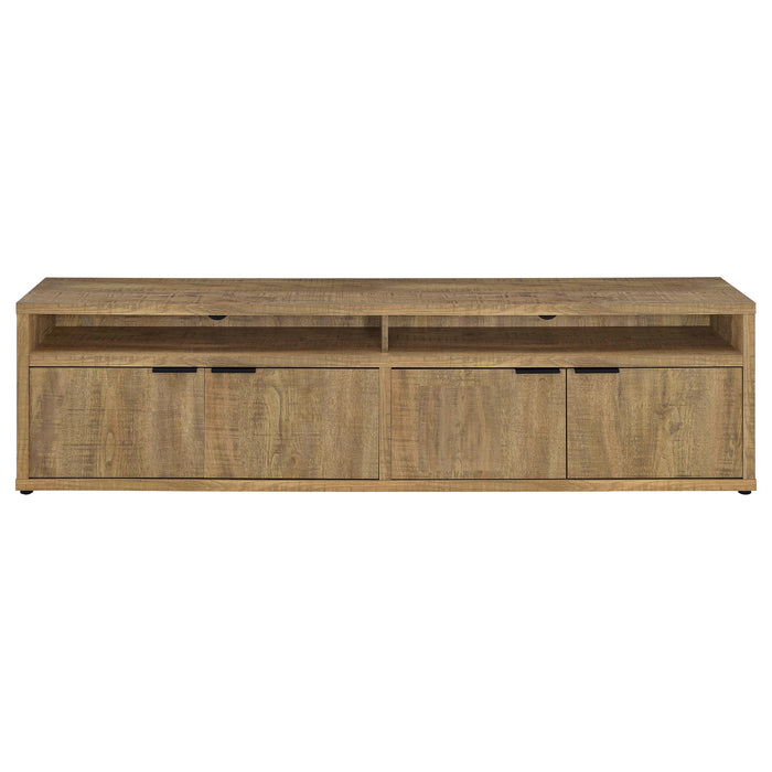 Tabby mango TV stand by CoasterEveryday with 4-door storage for TVs up to 85 inches