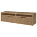 Tabby TV stand by CoasterEveryday in mango finish with four-door storage for TVs up to 85 inches