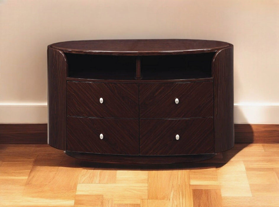 Cabinet Enclosed Storage TV Stand - Dark Brown