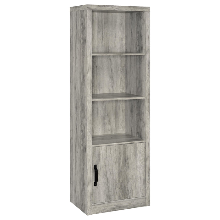 Grey driftwood Burke 3-piece 59-inch TV entertainment center by CoasterEveryday, featuring ample storage and modern design.