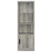 Grey driftwood CoasterEveryday Burke 3-piece 59-inch TV entertainment center with open shelves and storage cabinets.