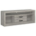 Grey driftwood CoasterEssence Burke 2-drawer engineered wood TV stand with sleek design and modern storage for living rooms.