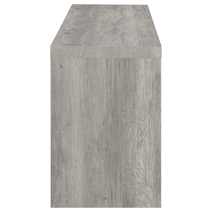 Grey driftwood Burke 2-drawer engineered wood TV stand by CoasterEssence with sleek design and ample storage space.