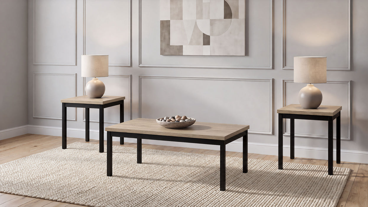Garza 3-piece rectangular coffee table set in greige oak by CoasterEveryday
