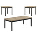 Garza 3-piece rectangular coffee table set in greige oak by CoasterEveryday