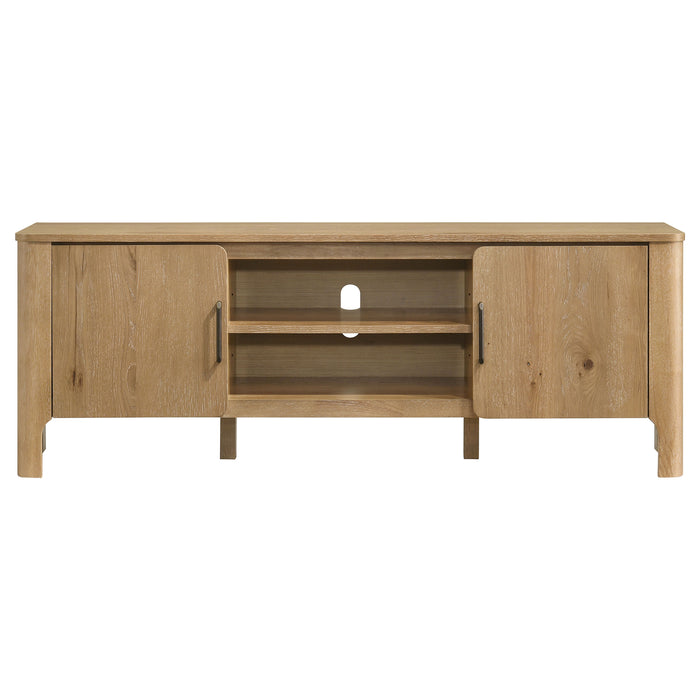 Rowe 65-inch light oak 2-door wood TV stand media console by CoasterEveryday
