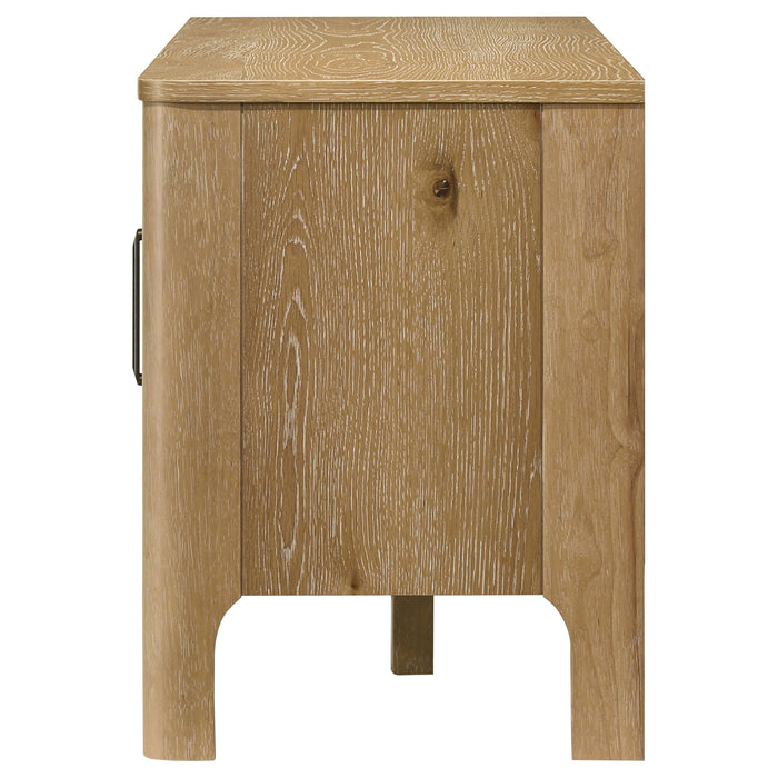 Rowe 65-inch 2-door wood TV stand media console in light oak by CoasterEveryday