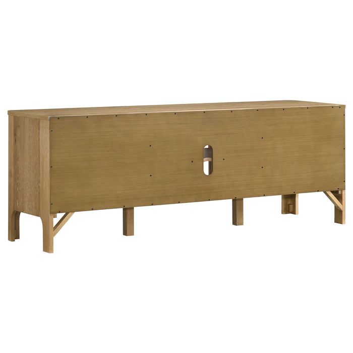 Rowe 65-inch light oak wood TV stand media console with 2 doors by CoasterEveryday