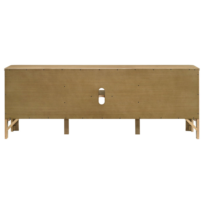 Rowe 65-inch 2-door wood TV stand media console in light oak by CoasterEveryday