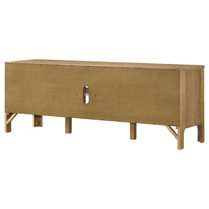 Rowe 65-inch 2-door wood TV stand media console in light oak by CoasterEveryday
