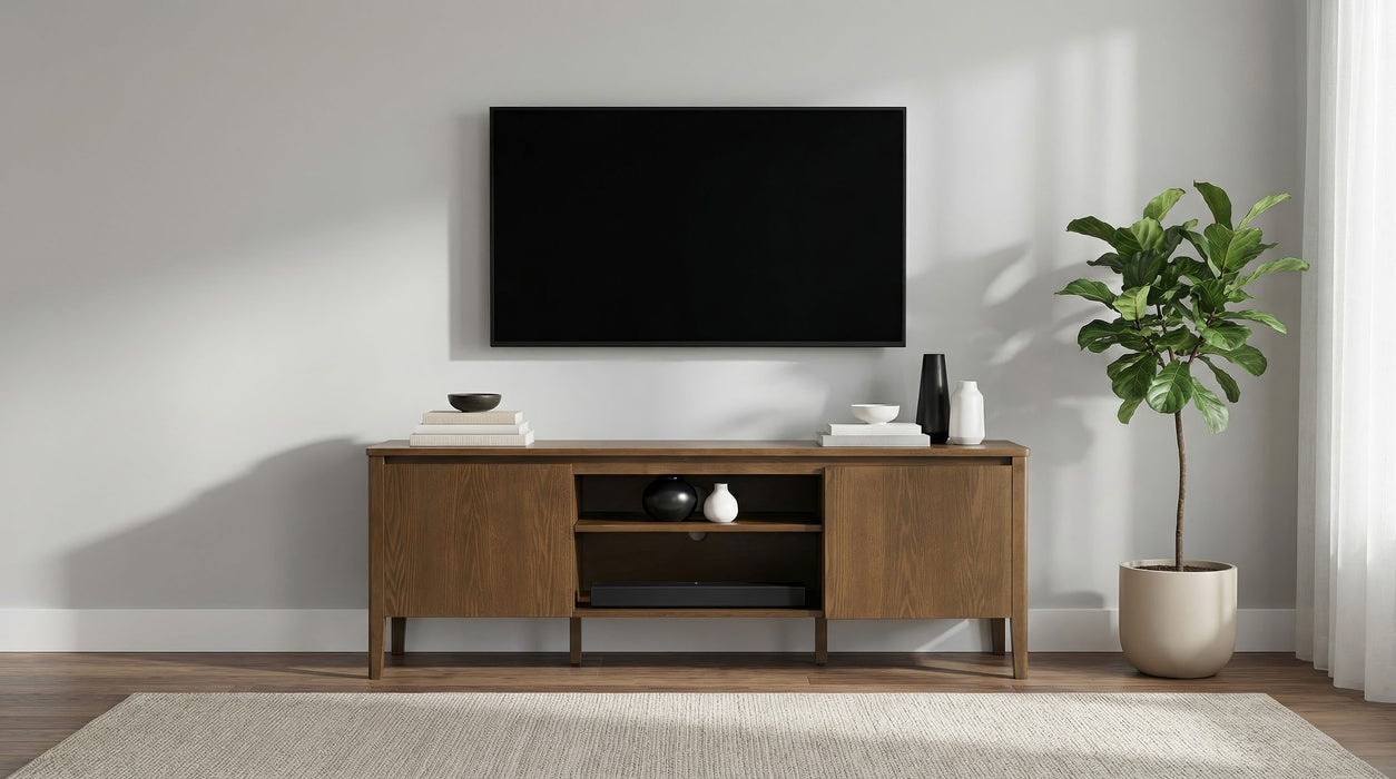 Thori 63-inch dark brown 2-door TV stand media console by CoasterEveryday