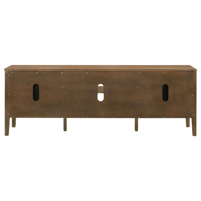 CoasterEveryday Thori 63-inch dark brown 2-door TV stand media console with storage cabinets