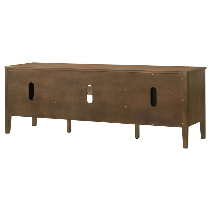 Thori 63-inch 2-door TV stand media console in dark brown by CoasterEveryday
