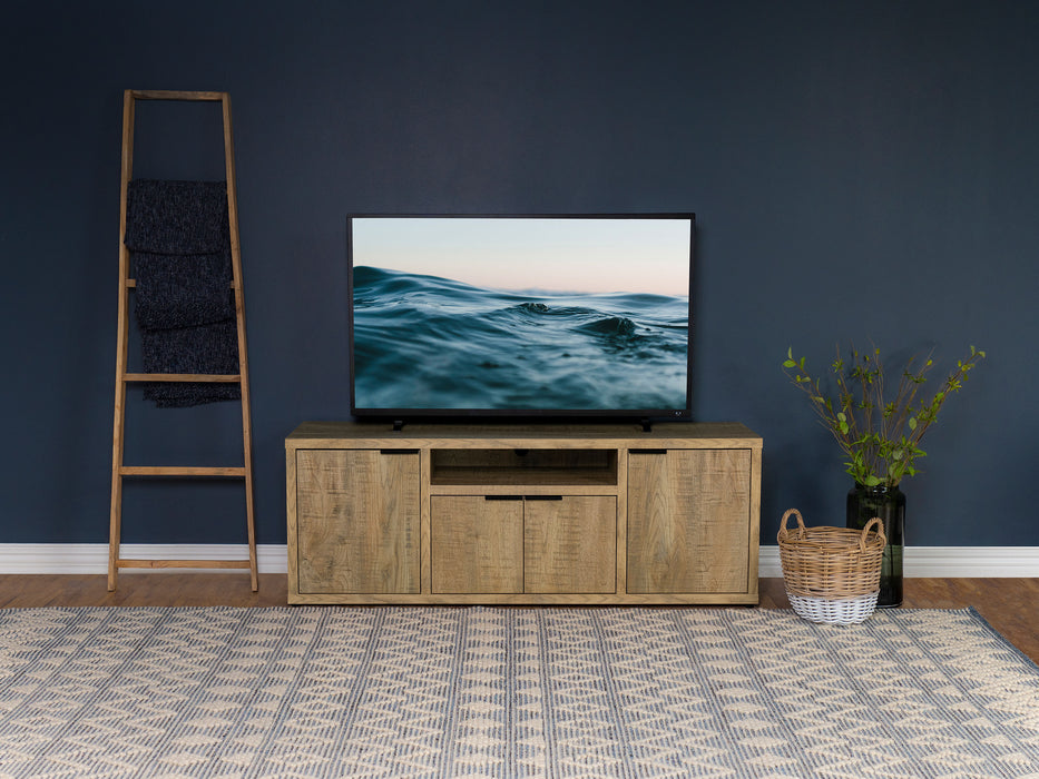 Tabby TV Stand for TVs up to 65 Inches with 4-Door Storage in Mango