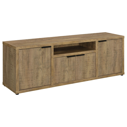 CoasterEveryday Tabby TV stand in mango with four-door storage for TVs up to 65 inches