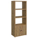 CoasterEveryday Tabby farmhouse media tower with adjustable shelf and two-door storage in mango finish